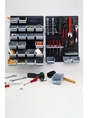 PremiumPort Pratik Hırdavat Malzeme Toparlayıcı Duvar Paneli Seti