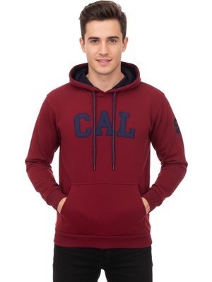 Baglan Erkek Bordo Kapüşonlu Sweatshirt Cal BGL-ST02286