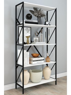 Dekozum Paris 180 Lik Kitaplık Çok Amaçlı Dekoratif Mutfak Banyo Rafı Depolama Market Rafı