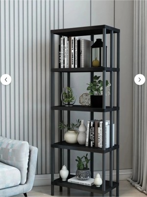 Dekozum Selin 5 Raflı Plastik Kitaplık, 5 Raflı Dekoratif Kitaplık,depolama Rafı