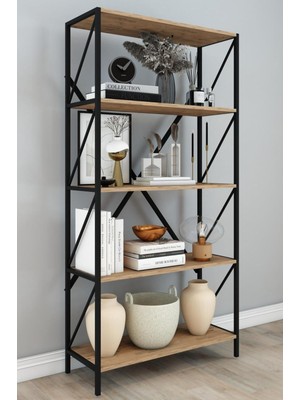 Dekozum Paris 180 Lik Kitaplık Çok Amaçlı Dekoratif Mutfak Banyo Rafı Depolama Market Rafı