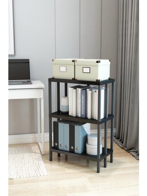 Dekozum 3 Raflı Plastik Kitaplık, 3 Raflı Dekoratif Kitaplık, 5 Katlı Plastik Kitaplık