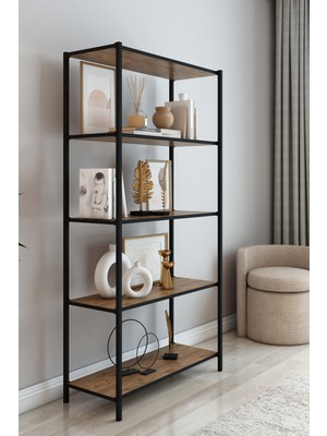 Dekozum Thor Kitaplık Çalışma Ofis Kitaplık Çok Amaçlı Dekoratif Raf 150X66 cm Atlantikçam