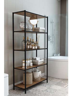 Dekozum Stark Kitaplık Ofis Çalışma Odası Kitaplık Çok Amaçlı Raf 150 cm Atlantikçam