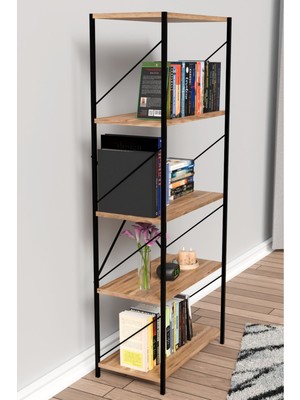 Dekozum 150 cm Kitaplık Metal Dekoratif Çok Amaçlı Raf
