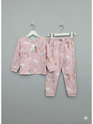 Chaldemar Gökkuşağı Desenli Kız Çocuk Pijama (1-4 Yaş )