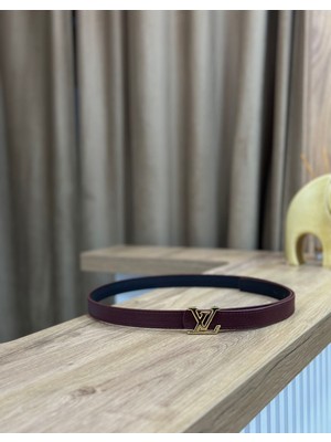 Erdesign Kadın Bordo Kemer Gold Detaylı Kadın Bordo Kemer