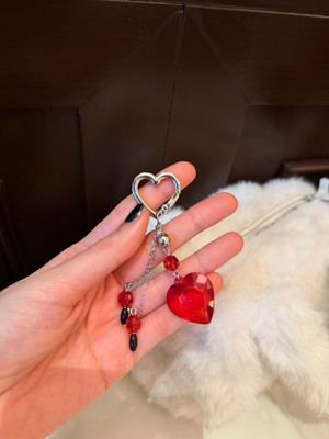 Pinky Lady Kırmızı Kalpli Çanta Aksesuarı