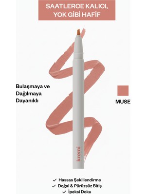 Kremi Kalıcı Dudak Kalemi | Uzun Süre Dayanıklı | Transfer Yapmaz | Doğal ve Hafif | Kolay Keskin Uygulama