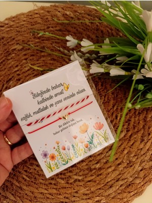 GHL Story Marteniçka 2 Li Bileklik Set Kalp Bileklik+Kırmızı Beyaz Marteniçka Şans İpi 10 Adet