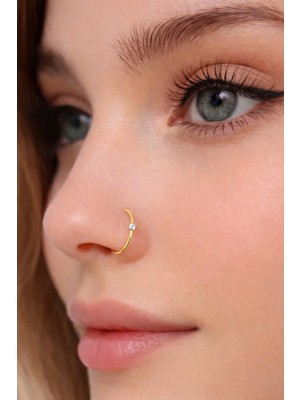 Sacce Scarves & Accessories Zirkon Tektaş Halka Hızma Ithal 925 Ayar Gümüş Gold Kaplı