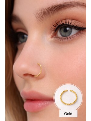 Sacce Scarves & Accessories Altın Kaplama Burgu Halka Hızma İthal 925 Ayar Gümüş