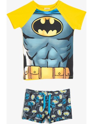 Koton Batman Mayo Takım Deniz Şortu ve Tişört 2'li Lisanslı