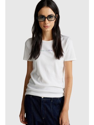 United Colors Of Benetton Mix Kadın / Kız KDN_%100 Koton Benetton Yazılı Basic T-Shirt Model Kodu: ( 3GA2E16A2902)