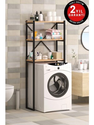 Dekozum Napoli Çamaşır Makina Üstü Raf Çamaşır Makinası Dolabı Çok Amaçlı Raf