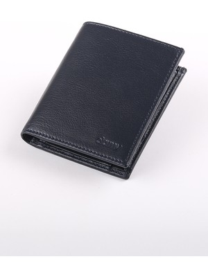 Ancora Leather Hakiki Deri Rfıd Korumalı Erkek Cüzdan 43210 Lacivert