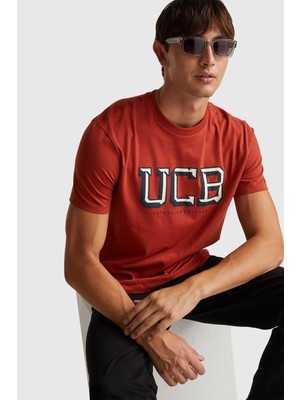 United Colors Of Benetton Kırmızı Erkek ERK_%100 Pamuk Önü Logo Baskılı Relax Fit T-Shirt Model Kodu: ( 3I1XU1096KIRMIZI)