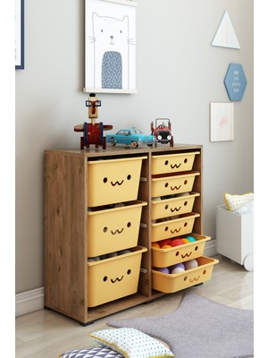 Dekozum Kıds Oyuncak Dolabı Oyuncak Saklama Kutusu Çok Amaçlı Depolama