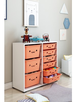 Dekozum Kıds Oyuncak Dolabı Oyuncak Saklama Kutusu Çok Amaçlı Depolama