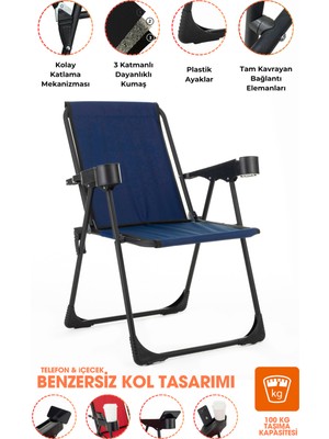 Dekozum Kamp Sandalyesi, Katlanır Kamp Sandalyesi, Bardaklıklı Kamp Sandalyesi, Plaj Piknik Sandalyesi