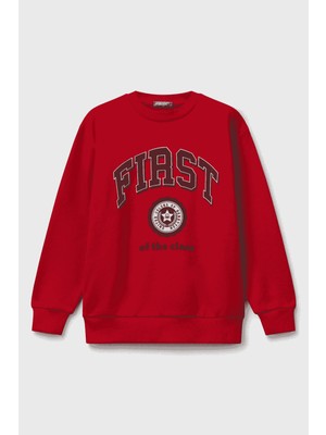 United Colors Of Benetton Kırmızı Erkek Ek_çok Renkli Baskılı Relaxed Fit Sweatshirt Model Kodu: ( 3J68G10KNKIRMIZI)