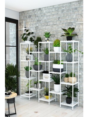 Dekozum Mimoza Çok Amaçlı Moblen Saksılık Çiçeklik Rafı Saksı Çiçek Standı Raf