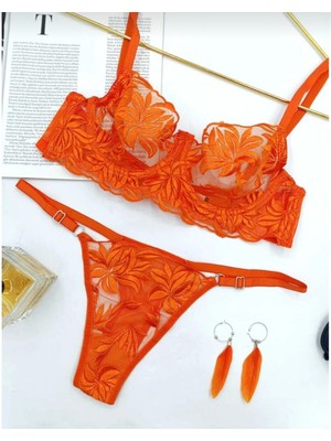 Freya Turuncu Balenli Tanga Model Iç Çamaşırı Takımı