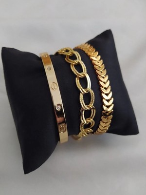 Kokoş Altın Kaplama Kombin Bileklik