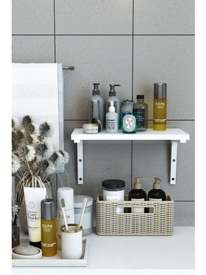 Dekozum Tekli Dekoratif Duvar Rafı, Kitaplık ve Organizer, Banyo, Mutfak, Balkon