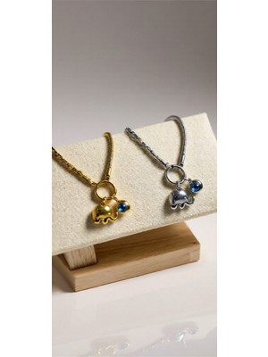 Kokoş Çelik Bileklik Nazar Boncuk Detay Gold Renk