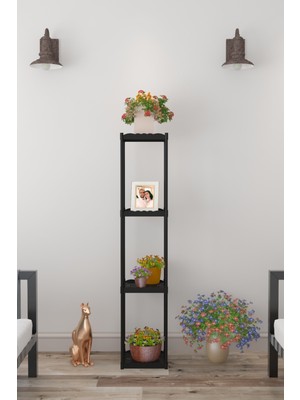 Dekozum Işıl 4 Raflı Plastik Dekoratif Çiçeklik Saksı Standı