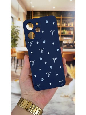 Vip Case Redmi 12 Uyumlu Mini Fiyonk Desenli Silikon Darbe Emici Klasik Korumalı Rubber Kılıf