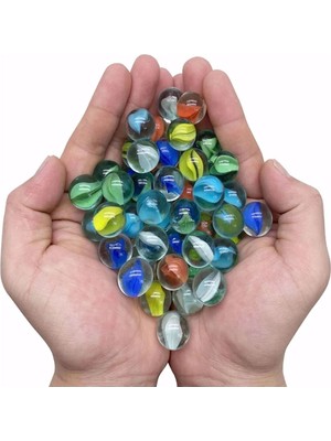 Özbience 50 Adet Nostaljik Misket Bilye Hediye Paketi, Renkli ve Eğlenceli Oyuncak