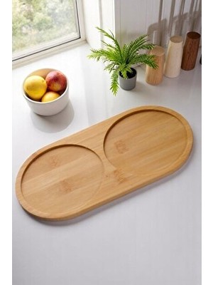 Bzk Bambu Iki Bölmeli Sunumluk & Yağdanlık Altı