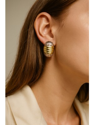 Kokoş Küpe Çelik Iki Renk Klasık