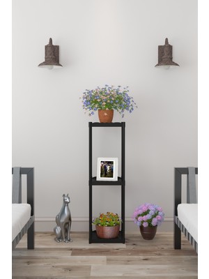 Dekozum Işıl 3 Raflı Plastik Dekoratif Çiçeklik Saksı Standı