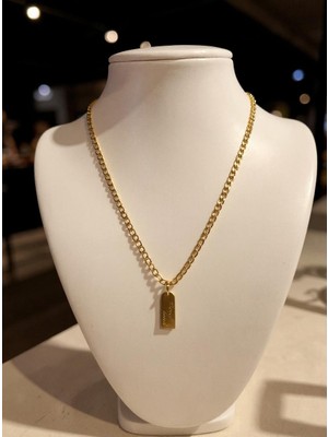 Ezgiarslanatalier Çelik Yazılı Zincir Kolye