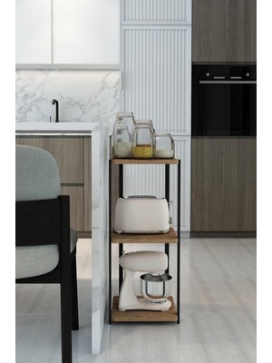 Dekozum 3 Raflı Mutfak Rafı Dekoratif Çok Amaçlı Raf