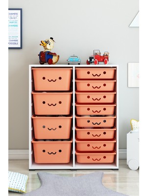 Dekozum Kids 12 Sepetli Oyuncak Dolabı Oyuncak Kutusu Oyuncak Organizeri Box
