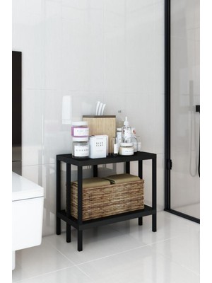 Dekozum Scaffale 2 Banyo Rafı, Plastik Kitaplık, 2 Raflı Organizer, Banyo Rafı, Bahçe Balkon Organizeri