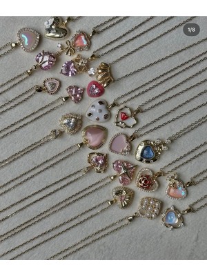 Kokoş Çelik Kolye Pembe ve Yıldız Detay