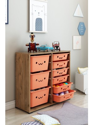 Dekozum Kıds Oyuncak Dolabı Oyuncak Saklama Kutusu Çok Amaçlı Depolama