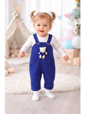 Babies Kız Bebek Ayıcık Cepli Salopet Tulum – Yumuşak Pamuklu, Günlük ve Özel Gün Kullanımı (3 Ay 6 Ay 9 Ay)