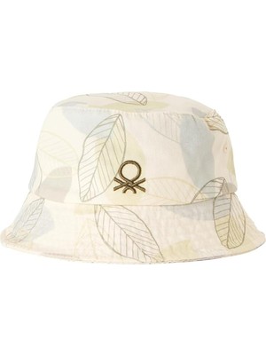 United Colors Of Benetton Gri Mix Erkek Ej_tamamı Desenli Önü Logo Işlemeli Bucket Şapka Model Kodu: ( 6G0QCA02477R)