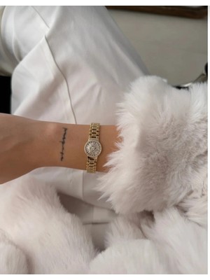 Miruva Vıp Zirkon Taşlı Gold Kadın Bileklik | Özel Tasarım Şık Model