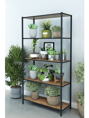 Dekozum Stark 5 Raflı Çiçeklik Saksılık Çiçek Standı Dekoratif Saksı Rafı 150X56CM Atlantikçam