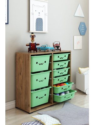 Dekozum Kıds Oyuncak Dolabı Oyuncak Saklama Kutusu Çok Amaçlı Depolama