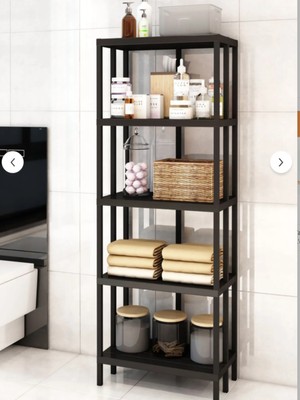 Dekozum Norveç Banyo Rafı 5 Katlı Plastik Raf Mutfak Rafı Kitaplık