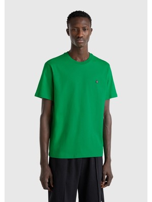 United Colors Of Benetton Yeşil Erkek ERK_%100 Koton Benetton Logolu Bisiklet Yaka T-Shirt Model Kodu: ( 3MI5J1AF7708)