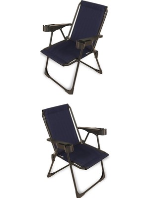 Dekozum 2 Adet Kamp Sandalyesi, Katlanır Kamp Sandalyesi, Bardaklıklı Kamp Sandalyesi,plaj Piknik Sandalyesi